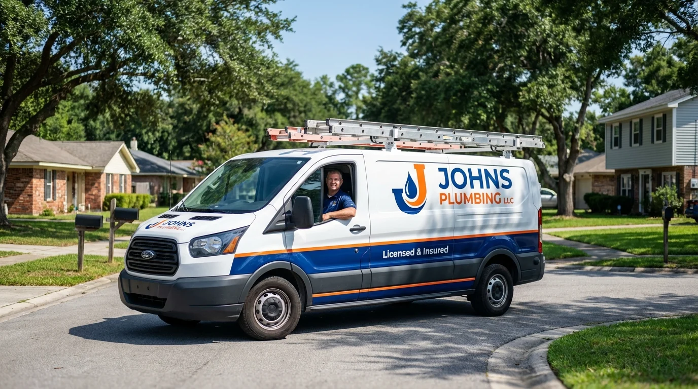 Johns Plumbing LLC service van in North East, MD